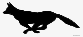Running Fox Clipart - Fox Silhouette Transparent Background