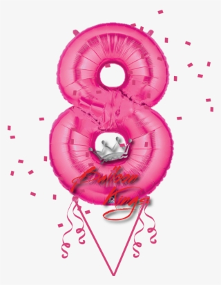 Pink Number - 8 Balloon Png