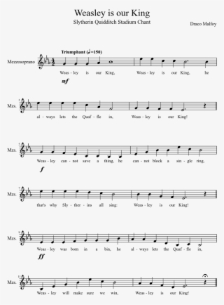 Weasley Is Our King Sheet Music Composed By Draco Malfoy - Бабушка Рядышком С Дедушкой Ноты