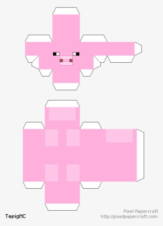 Papercraft Lego Pig Minifigure Scale - Lego Minecraft Papercraft