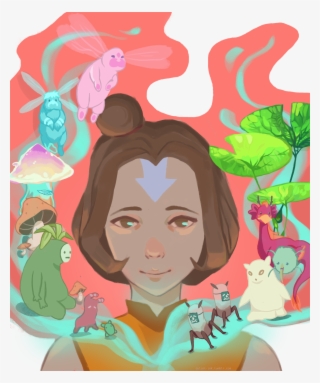 Hellfire Jinora, Friend Of The Spirits 💚 - Avatar The Last Airbender Painting Katara