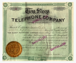 Ten Sleep Telephone Company - Banknote