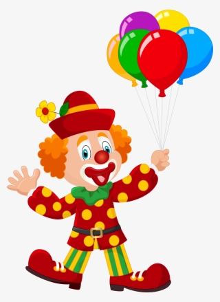 Clown Holding Balloon