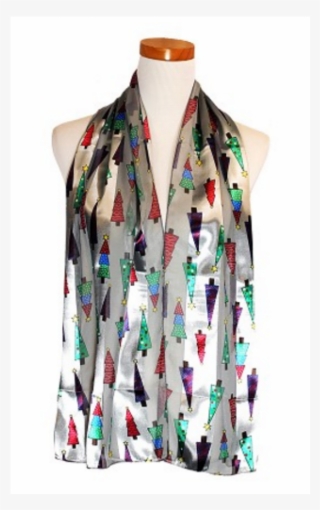 Christmas Tree Satin Scarf - Scarf