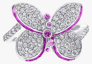 Top View Of A Graff Pink And Purple Sapphire And Diamond - Butterfly