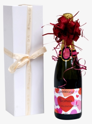 Valentines Prosecco In White Presentation Box - Glass Bottle