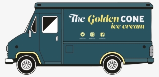 Fictitious Ice Cream Truck With Billboard And Banner - Food Truck