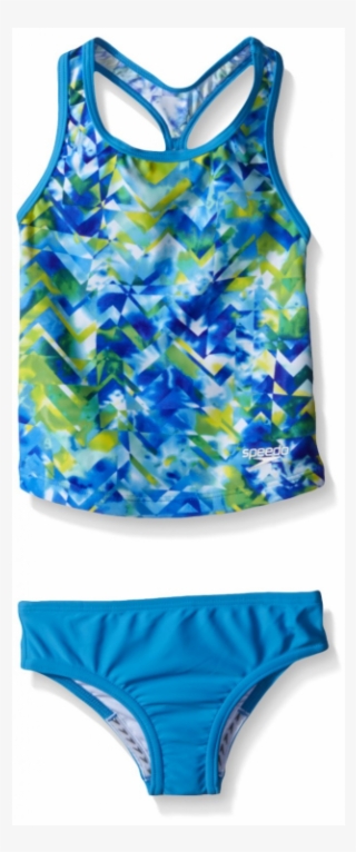 Speedo Girls' Tie Dye Splash Keyhole Tankini 2 Piece - Swimsuit Bottom
