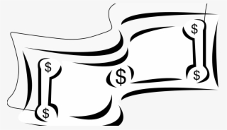 Bill Banner Black And White Techflourish Collections - Dollar Bill Clip Art