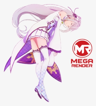 Re Zero Anime Emilia3 Mega Render - Re Zero Kara Hajimeru Isekai Seikatsu Poster