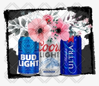 Beer Flower Blue Bottle Ultra Coors Light Bid Light - Drinking Straw