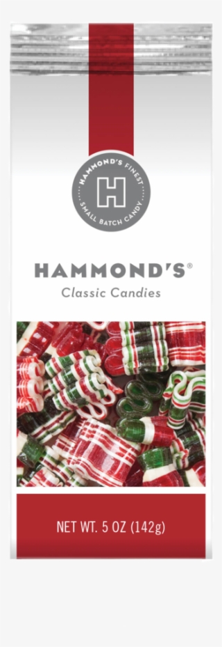 Christmas Mini Ribbon Candy Gift Bag - Hammonds Peppermint Puffs
