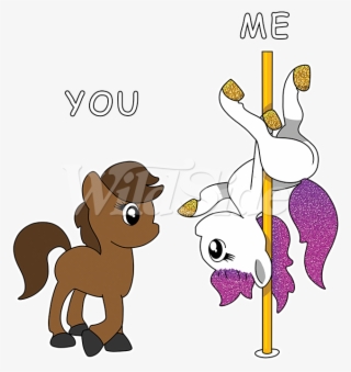 Stripper Pole & Horses Glitter - Cartoon