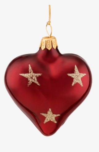 Heart-shaped Ornament With Golden Stars - Christmas Ornament