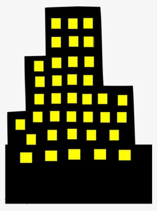 Bulding Clipart Yellow Building - Building Silhouette With Yellow ...