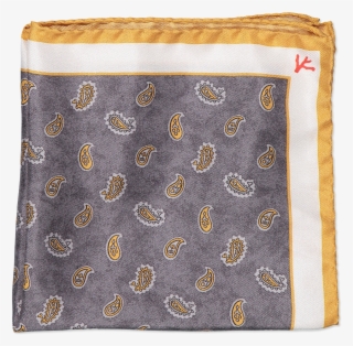 Grey Yellow Paisley Pocket Square - Placemat