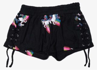 Flowers By Zoe Rainbow Unicorn Lace Up Shorts - Board Short