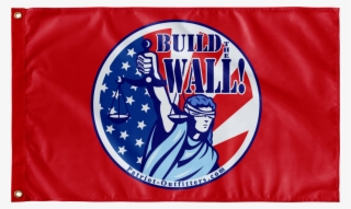 Lady Justice Flag, Build The Wall Flag - Lady Justice Red White And Blue