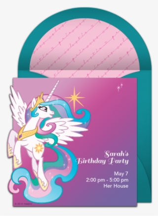 Princess Celestia Prance Online Invitation - Princess Celestia Pony Invitations
