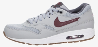 Genuine Leather Men's Nike Air Max 1 Essential Wolf - Nike Air Max 1 Essential Gris Y Roja