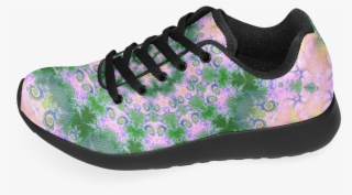 Rose Pink Green Explosion Of Flowers Mandala Women's - Sneakers