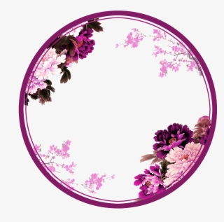 Purple Circle Png - Flower Circle Border Png