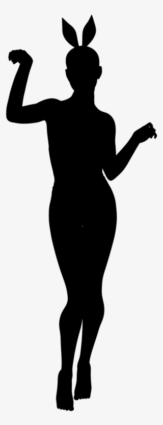 Silhouette Woman Bunny - Silhouette Clipart