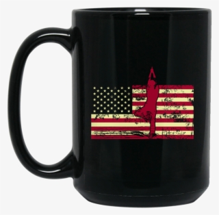 Male Yoga Silhouette On Flag Bm15oz 15 Oz - Drink And I Know Things Cup Transparent