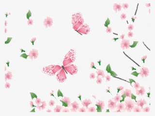 Spring Clipart Transparent Background - Flowers And Butterflies Png