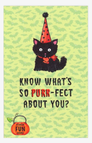 Black Cat Halloween Greeting Card - Greeting Card