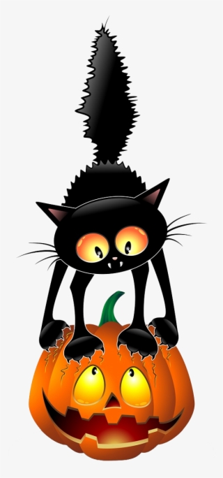 *✿*fauna Fantasmal*✿* Halloween Clipart, Halloween - Black Cat And Pumpkin
