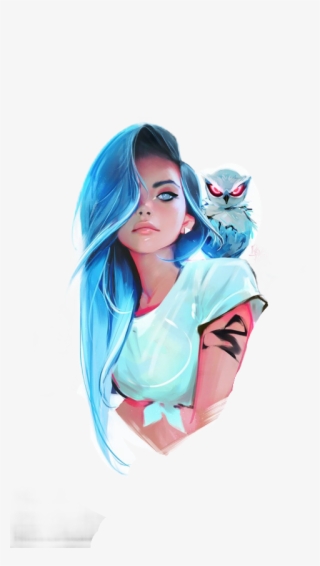 Free To Edit - Anime Girl With Blue Hair And Blue Eyes