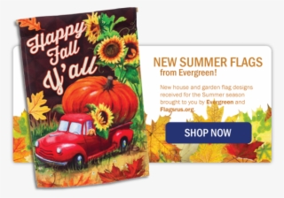 New Fall Flags From Evergreen - Happy Fall Yall Truck