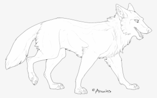 Wolf Line Drawing - Line Art