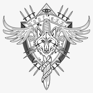 Wolf Dagger White - Wolf Emblem Color Page