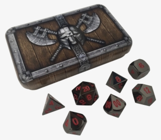 Dwarven Chest With Smoke And Fire - Antique Gold Dice Metal