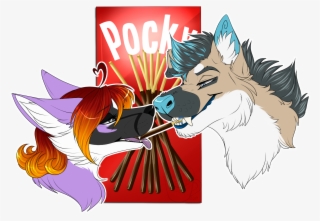 Pocky Game Couples Night And Mutt By Nighttwilightwolf - Cartoon