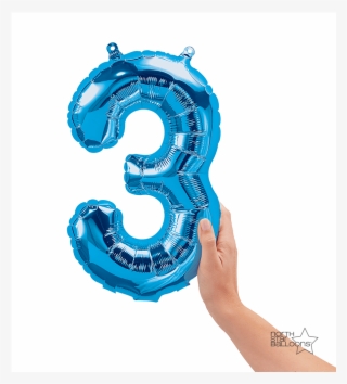 3 - Numbers Transparent 3 Balloon