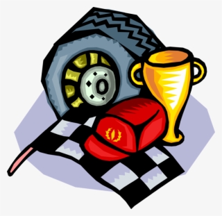 Vector Illustration Of Auto Racing With Checkered Or - Auto Racing Clip Art