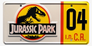 Jp 04 Prop Plate Movie Memorabilia From Jurassic Park - Jurassic Park License Plate 04