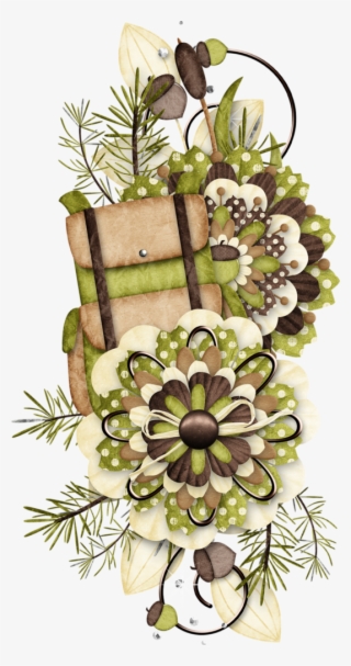 B *✿* Happy Camper Scrapbook Images, Scrapbook Borders, - Floral Design