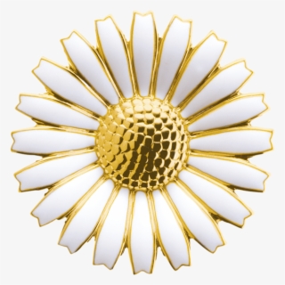 Gold Plated Sterling Silver With White Enamel Georg - Georg Jensen Marguerit