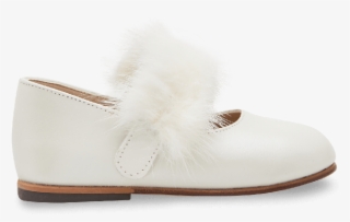 White Furry Ballet Flats - Suede