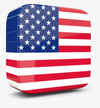 Glossy Square Icon 3d - Usa Flag 3d Png