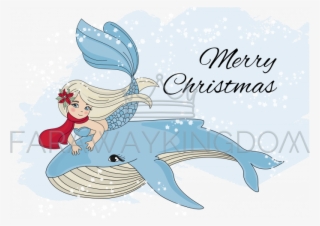 Merry Christmas Vacation Mermaid Vector Illustration - Christmas Day