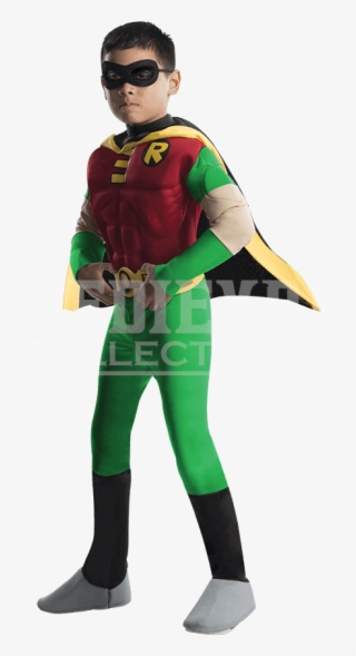 Boys Deluxe Teen Titans Robin Muscle Costume - Teen Titans Costume