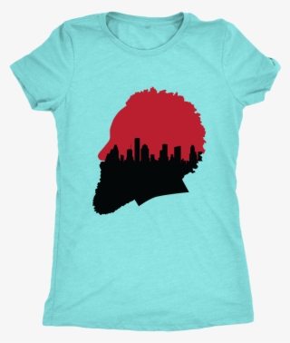 Harden Silhouette With Houston Skyline Women's Triblend - T-shirt