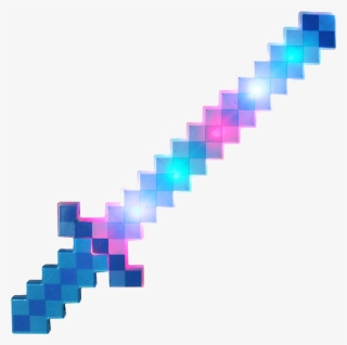 Fun Central 1 Pc 24 Inch Light Up Blue Pixel Sword - Minecraft Green Sword Texture