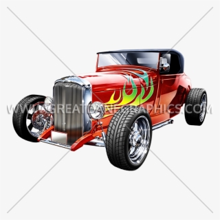 Hot Rod With Flames - Antique Car
