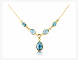 3449 - Blue Topaz Necklace Gold